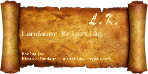 Landauer Krisztián névjegykártya
